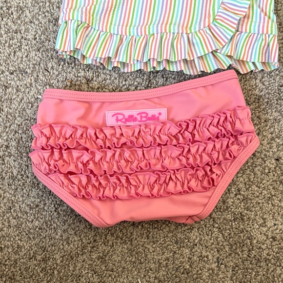Ruffle Butts Multicolor Striped Rashguard Set - Picture 2 of 5